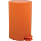 MSV Pedaalemmer - kunststof - oranje - 3L - klein model - 15 x 27 cm - Badkamer/toilet