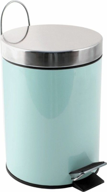 MSV - Prullenbak - Mintgroen - Metaal - 3 Liter - Met Deksel