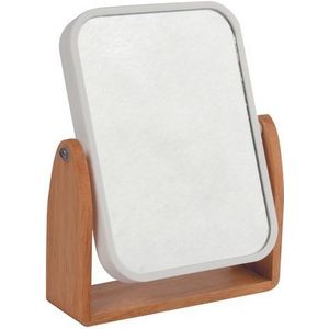 MSV - Oslo - Spiegel - Wit - Bamboe Voet - 16,3 x 5,5 x 19,5 cm