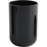 MSV Badkamer drinkbeker Porto - PS kunststof - zwart - 7 x 10 cm
