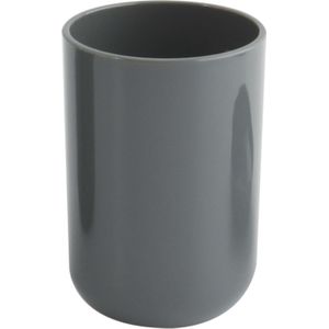 MSV Badkamer drinkbeker Porto - PS kunststof - donkergrijs - 7 x 10 cm