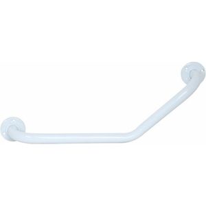 MSV Badkamer/douche wand/muur hoekbeugel handgreep - rvs metaal - wit - 54 cm - Extra houvast