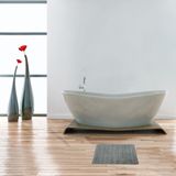 MSV Badkamerkleedje/badmat - voor op de vloer - grijs - 45 x 70 cm - polyester/katoen