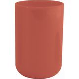 MSV Badkamer drinkbeker/tandenborstelhouder Porto - PS kunststof - terracotta - 7 x 10 cm