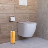 MSV Porto Toilet/wc-borstel in houder - kunststof - saffraan geel - 38 cm