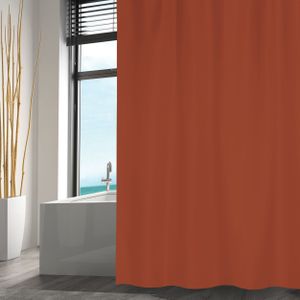 MSV Douchegordijn met ringen - terracotta - gerecycled polyester - 180 x 200 cm - wasbaar - Voor bad en douche