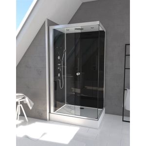 Aurlane Douchecabine Black 2 Rechthoek 110x80cm | Douche