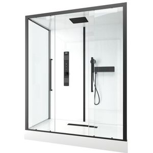 Aurlane Douchecabine Indus2 Xxl 85x160x215cm Rechthoekig Zwart/wit | Douche