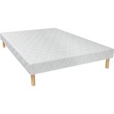 DREAMEA Decoratief gewatteerde bedbodem met 14 multiplex-latten PANACEA van DREAMEA - Wit - 120x190 cm L 188 cm x H 30 cm x D 118 cm