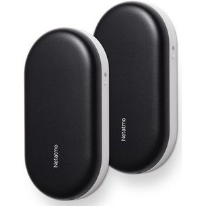 Netatmo Intelligente bediening voor airconditioning, compatibel met alle verbonden airconditioners en warmtepompen - energiebesparend - werkt met Alexa, Google Assistant, Siri - Zwart - Duo Pack