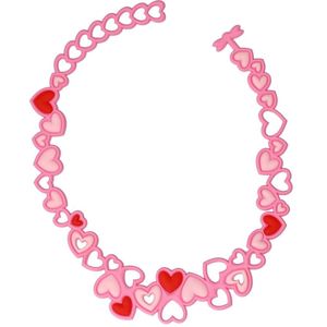 Batucada Little Love - Collier van Plantaardige Oorsprong en Hypoallergeen - Meisjes Ketting met Hartjes - Halsketting - Antiallergisch - Roos - lengte 30/35cm – ziet er uit als Rubber