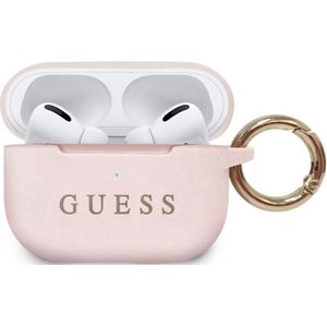 Guess Silicone Airpods Pro Cover Ring Gedrukt Logo - roze, Guapsillp