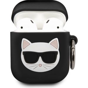 Karl Lagerfeld Airpods - Airpods 2 Case - Zwart - Choupette met Ring