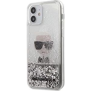KARL LAGERFELD KLHCP12SGLIKSL Hoesje voor iPhone 12 5,4 inch Zilver Iconische Liquid Glitter