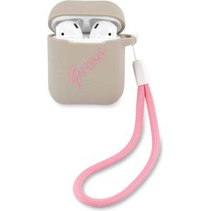 GUESS Vintage Siliconen Geschikt voor AirPods 1 en AirPods 2 Case - Stone