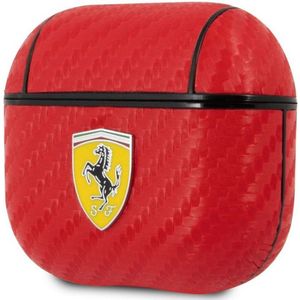 Ferrari Carbon AirPods Case - Apple Airpods 3 - Rood