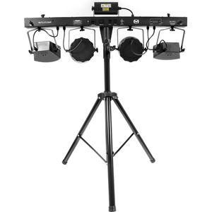 Mac Mah Multi FX Bar licht standaard met 2 RGBW par spots + 2 derby