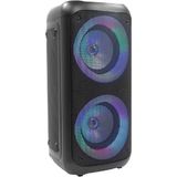 BOOMTONEDJ Traveler 400 luidspreker met accu, (IR-afstandsbediening, 400 W), ideaal voor mobiele DJ's en privéfeesten, Bluetooth, geïntegreerd licht, USB/SD, telescopische draaggreep