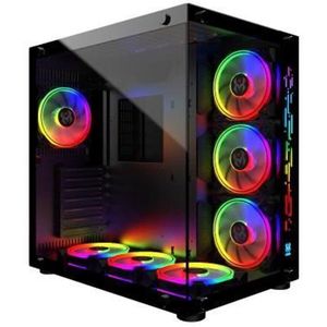 MRED - Crystal Sea - ATX Semi-toren Doos - Zwart - Tempered Glass - RGB Verlichting