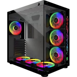 MRED - ATX PC Gamer-Behuizing - Wit - Staal en Glas - Crystal Sea RGB Verlichting
