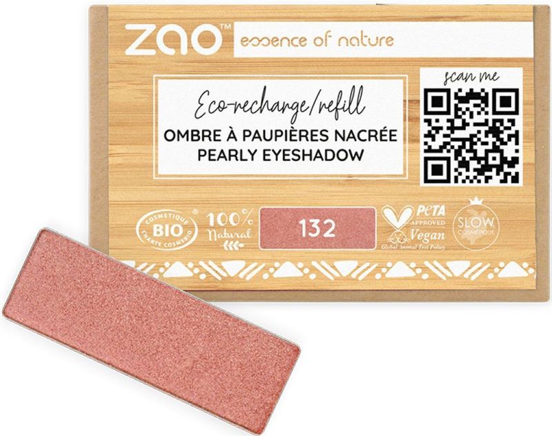 ZAO - Refill Rectangle Eye Shadow - 127 Pearly Peacock Blue - Oogschaduw