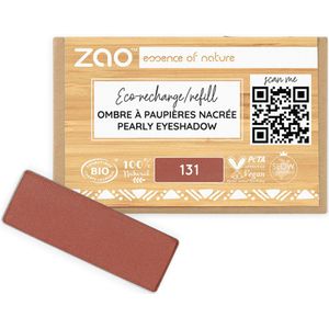 ZAO - Refill Rectangle Eye Shadow - 128 Pearly Tiramisu - Oogschaduw