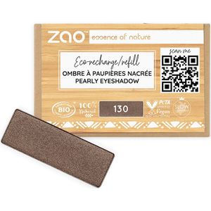 ZAO - Refill Rectangle Eye Shadow - 130 Intense Brown - Oogschaduw