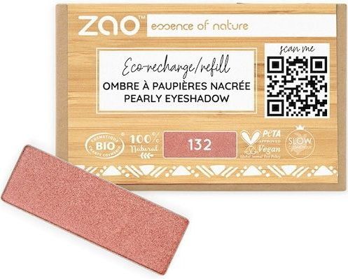 Zao - Pearly Eyeshadow Refill - Oogschaduw - 132 Peach Pink - 1,3 g