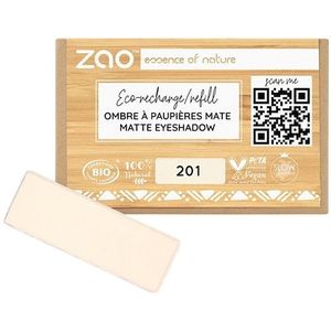 ZAO - Refill Rectangle Eye Shadow - 201 Matt Ivory - Oogschaduw