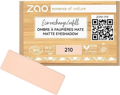 ZAO - Refill Rectangle Eye Shadow - 210 Matt Peachy Pink - Oogschaduw