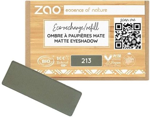 ZAO - Refill Rectangle Eye Shadow - 213 Matt Army Green - Oogschaduw