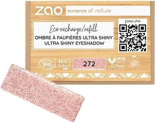 Zao - Rectangle Shiny Eyeshadow - Oogschaduw - 1.30 g - #272 Rose Feeriqu