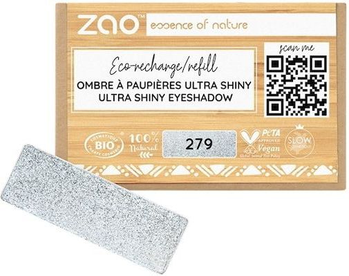 Zao - Rectangle Shiny Eyeshadow - Oogschaduw - 1.30 g - 279 Diamant Gris