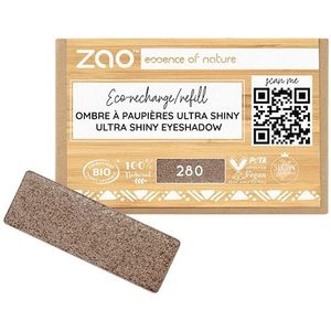 ZAO - Refill Rectangle Eye Shadow - 280 Ultra Shiny Satin Cocoa - Oogschaduw