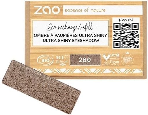 ZAO - Refill Rectangle Eye Shadow - 280 Ultra Shiny Satin Cocoa - Oogschaduw