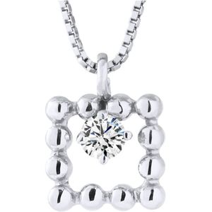 SQUARE Ketting Diamonds 0.050 Cts White Gold