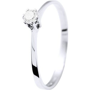 Solitaire Diamond 0,10 Cts White Gold Jewelry