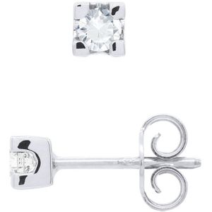 Oorbellen Solitaires 0,20 Cts Diamond White Gold 18k