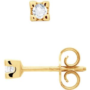 Oorbellen 0,10 Solitaire Diamond 18K Yellow Gold Cts