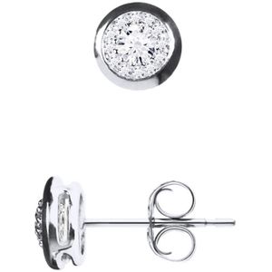 Oorbellen Solitaire Diamond 0,30 Cts Serti illusie White Gold 18k