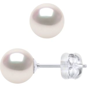 Oorbellen Akoya Pearl Ronde 6-7 mm Wit Goud 18 Karaat