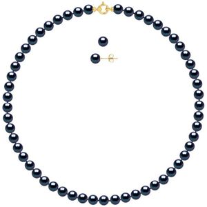 Versiering ketting en oorbellen zoetwater 7-8mm Parels Yellow Gold