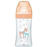 Dodie - Sensation anti-koliek fles + glas, beige, 270 ml, 0-6 maanden, platte speen, debiet 2