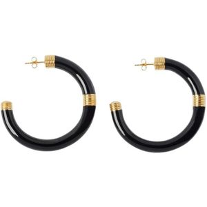 Aurélie Bidermann - Katt - Oorbellen - Zwart - 18-karaats Verguld Bakeliet