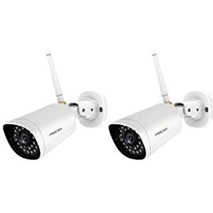 Foscam Set van 2 G4P – IP-camera voor buiten 4 MP – bewakingscamera wifi met nachtzicht 20 m – Full HD 2K – bewegingsdetectie
