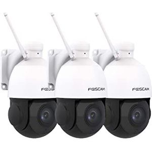 Foscam SD2X IP-camera, gemotoriseerd, PTZ, 2 MP, optische zoom, 18-voudige zoom, intelligente bewegingsdetectie, wit, 3 stuks
