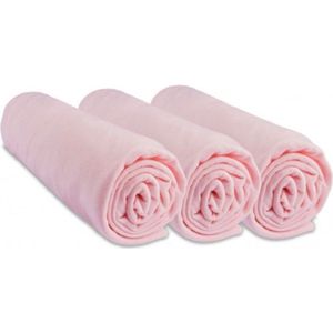Easy Dort - Hoeslakens - Rose - Set van 3 - 100% Katoen Jersey - 60x120cm