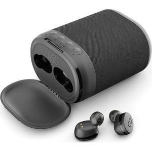LEDWOOD LD-ST-6-BLK - VERSA T06 Bluetooth speaker met geïntegreerde in-ear earphones 2-in-1, zwart