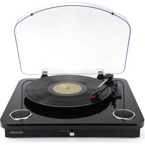 LEDWOOD - ROUND300 - Platenspeler - Zwart - Bluetooth - Ingebouwde Speakers