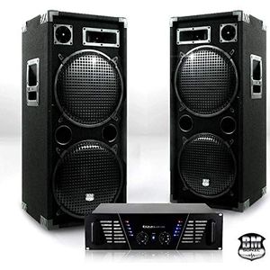 DJ-versterker 2 x 800 W + luidspreker 2 x 1000 W